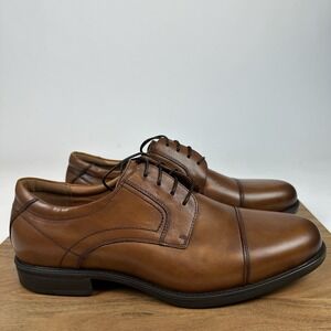 New Mens Florsheim Finance Cap Toe Brown Leather Oxford Dress Shoes Size 12EEE